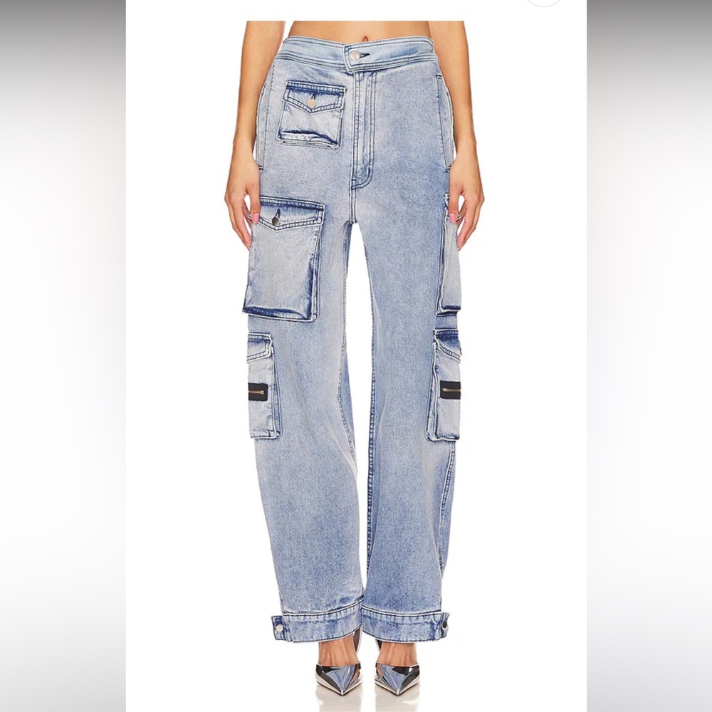 NWT EB Denim Utility Cargo Jeans in Rain Wash - Picture 2 of 14